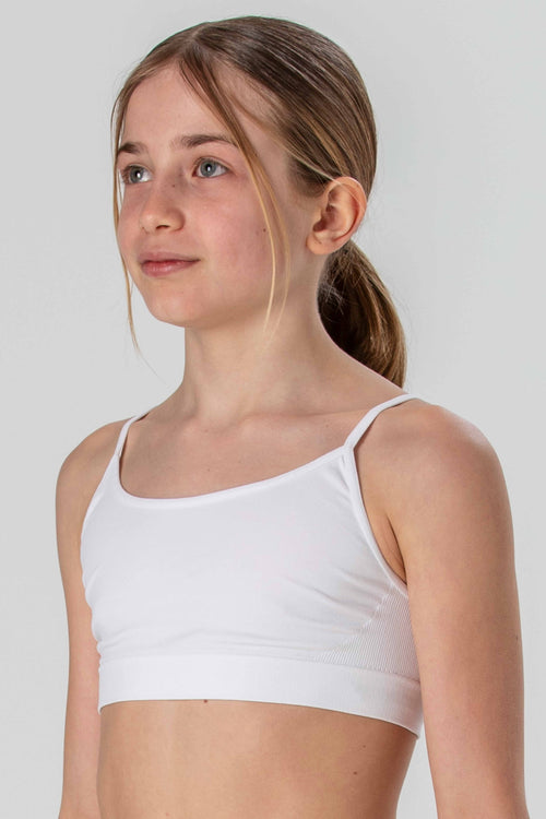 Girls' Seamless Microfiber Cami Top with Thin Straps, Fluorescent Colors