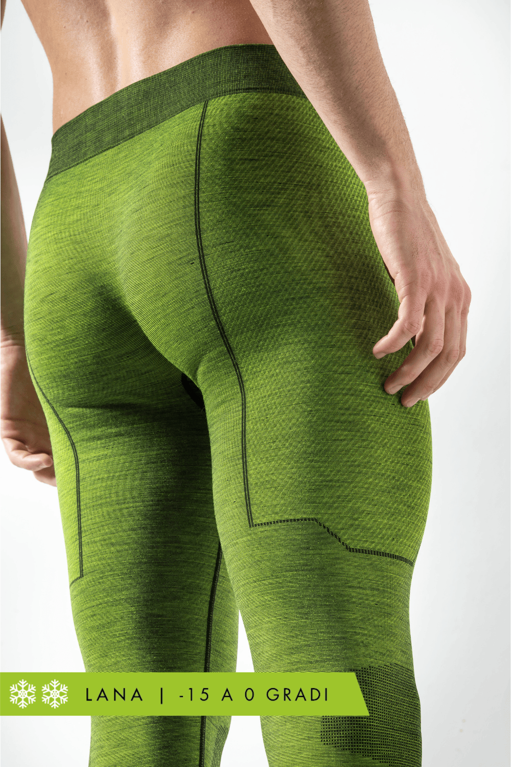 Leggings Uomo Termico Lana Merino