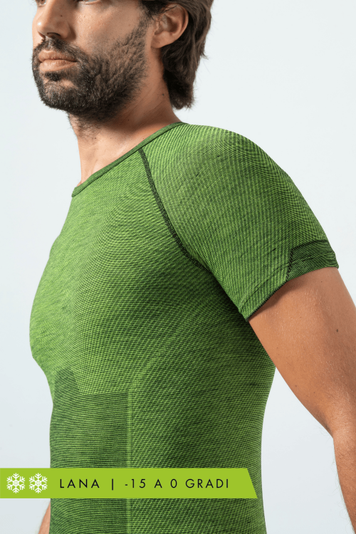 Maglia Manica Corta Termica Uomo Lana Merino