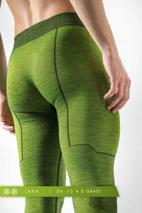 Leggings Uomo Termico Lana Merino