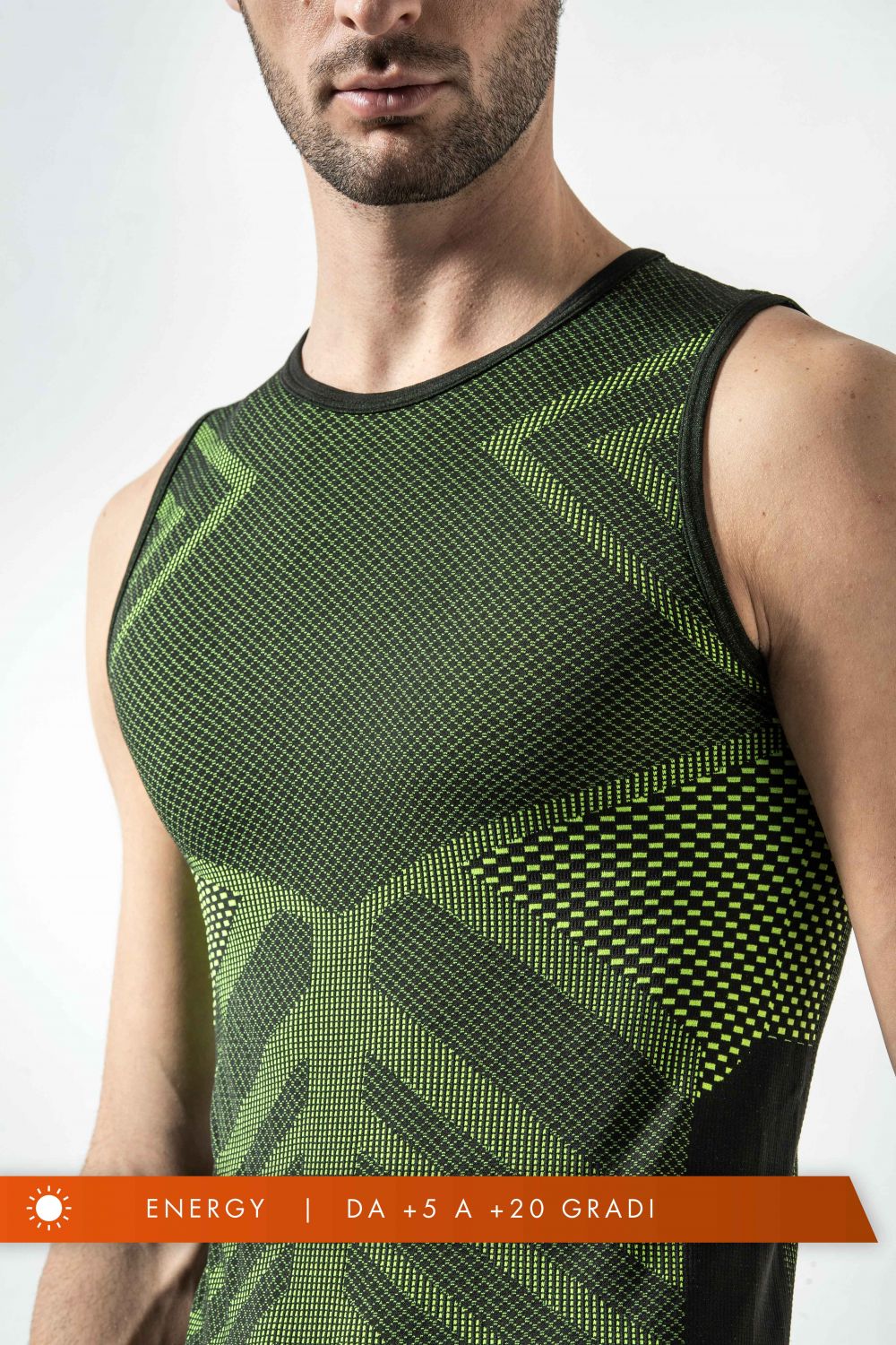 Men's Sleeveless Sports vest: Breathable, Energy Thermoregulating.