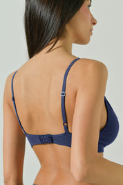 Reggiseno a triangolo blu con spalline regolabili, intimo donna Risalti