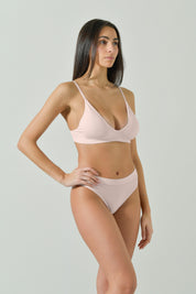 Reggiseno a triangolo cipria senza ferretto con coppe estraibili