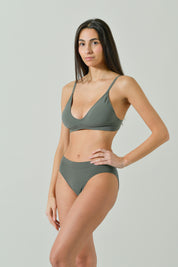 Reggiseno a triangolo verde militare senza ferretto con coppe estraibili