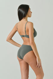 Reggiseno a triangolo verde militare in microfibra elasticizzata, linea Second Skin