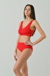 Bralette A Costina Con Coppe E Dettagli In Pizzo