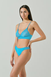 Bralette in Microfibra con Dettagli in Pizzo Ricamato
