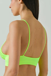 Bralette in Microfibra con Dettagli in Pizzo Ricamato