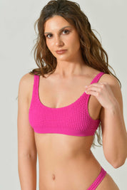Woven Texture Wave Bikini Top