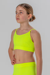 Top con Spallini Sottili da Bambina in Morbida Microfibra Senza Cuciture, Colori Fluo