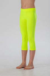 Leggings Medi da Bambina in Morbida Microfibra Senza Cuciture, Colori Fluo