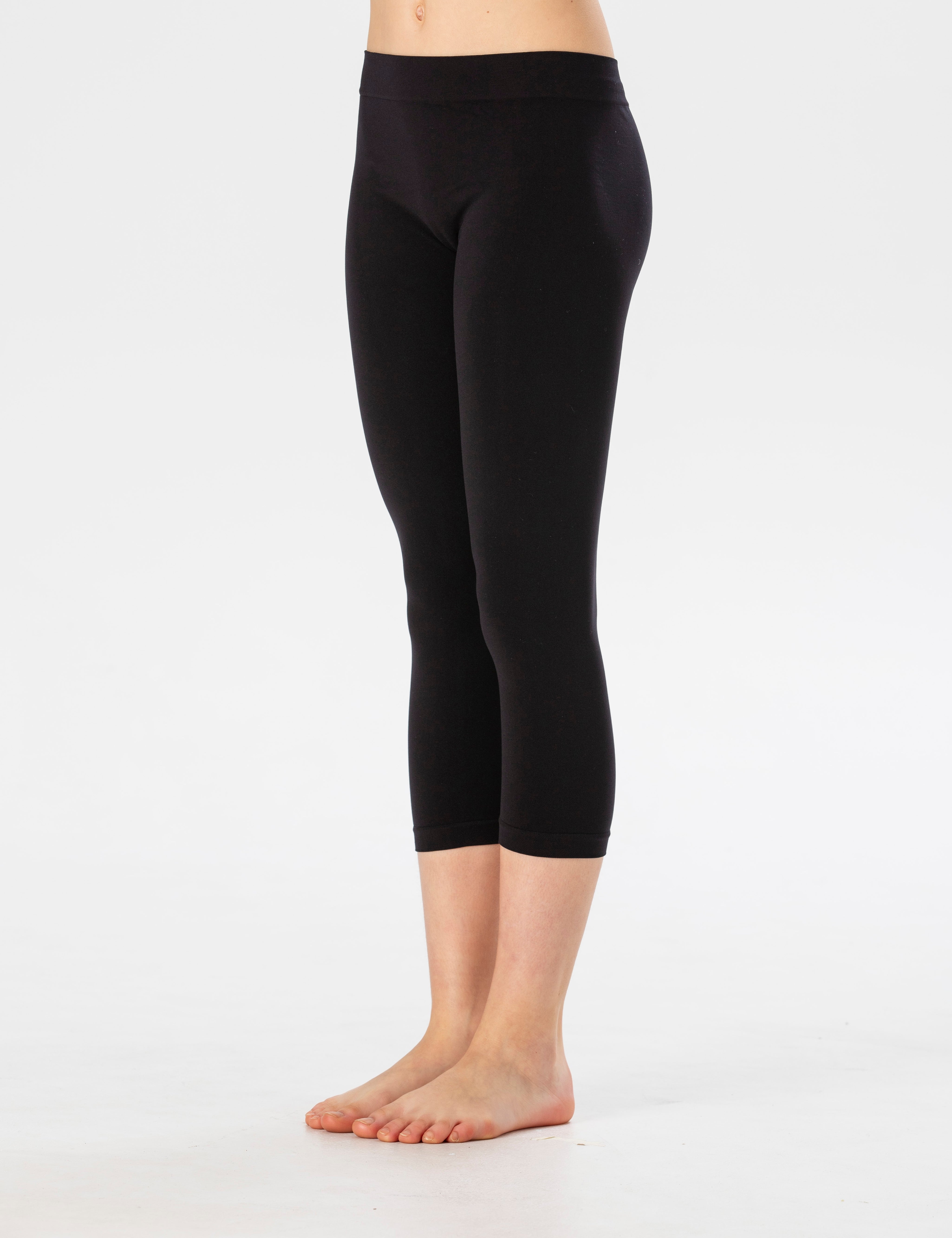 Leggings Medi da Bambina in Morbida Microfibra Senza Cuciture, Colori Fluo