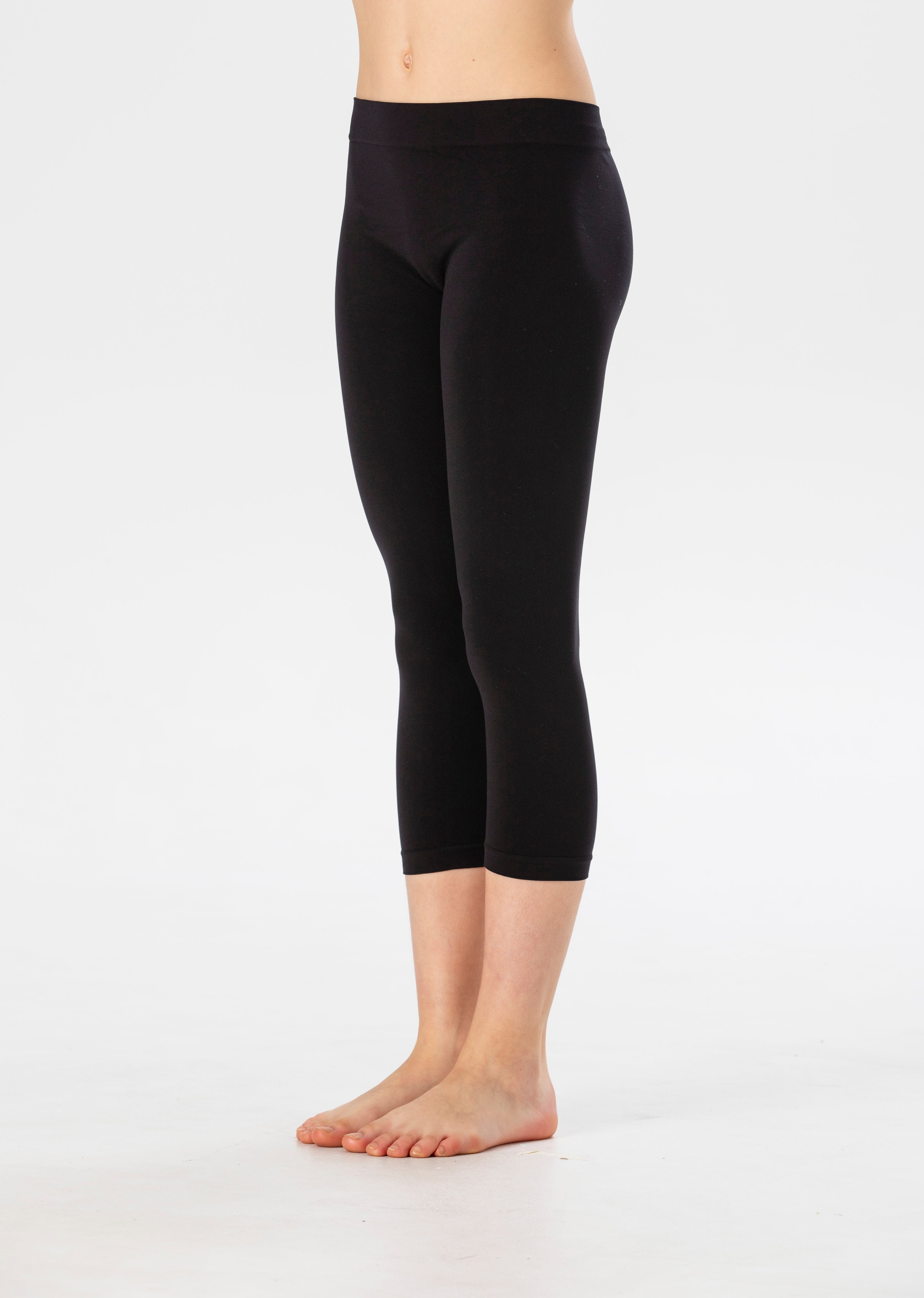 Leggings Medi da Bambina in Morbida Microfibra Senza Cuciture, Colori Fluo