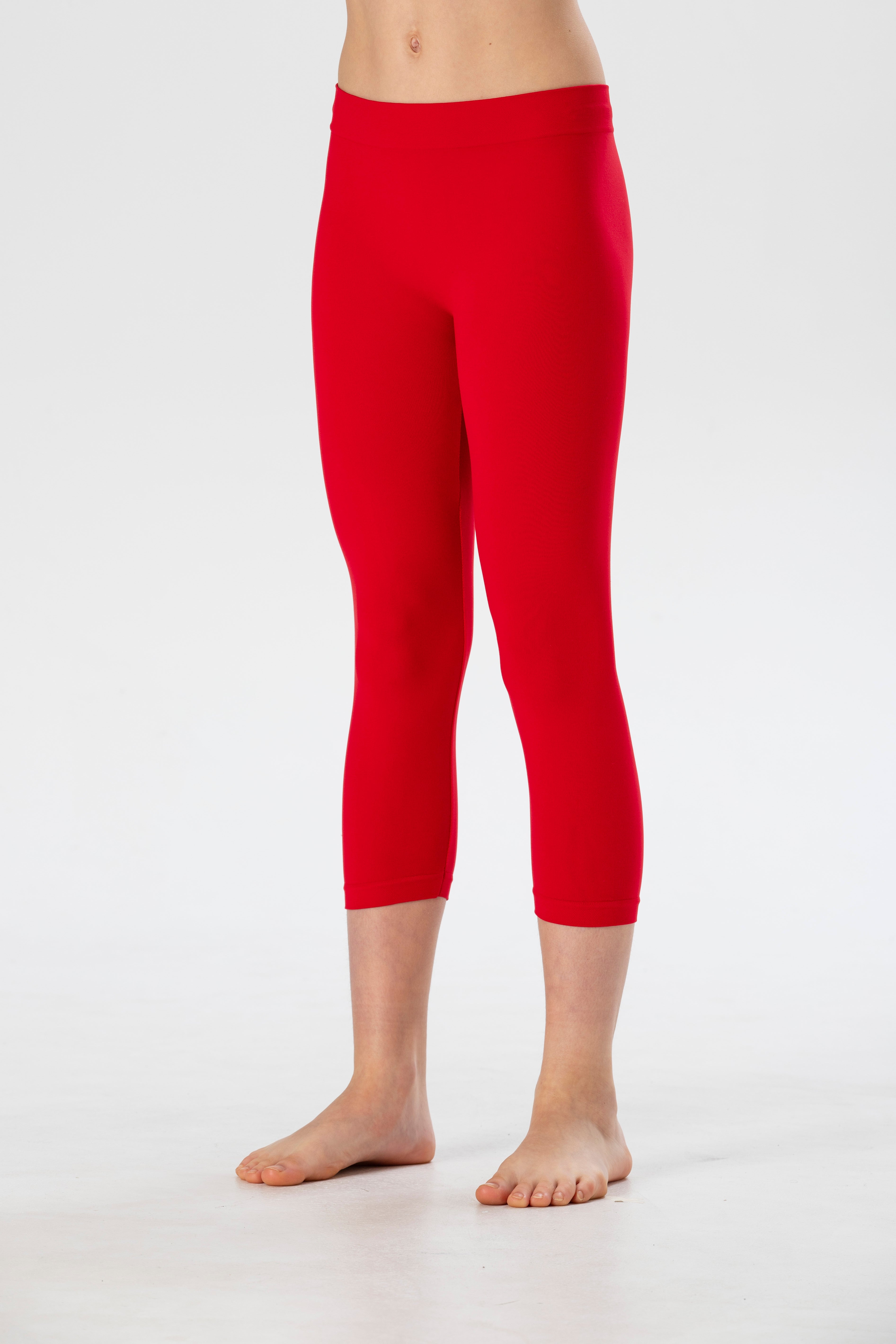 Leggings Medi da Bambina in Morbida Microfibra Senza Cuciture, Colori Fluo