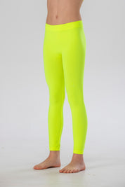 Girl's Long Leggings in Soft Seamless Microfiber, Fluorescent Colors