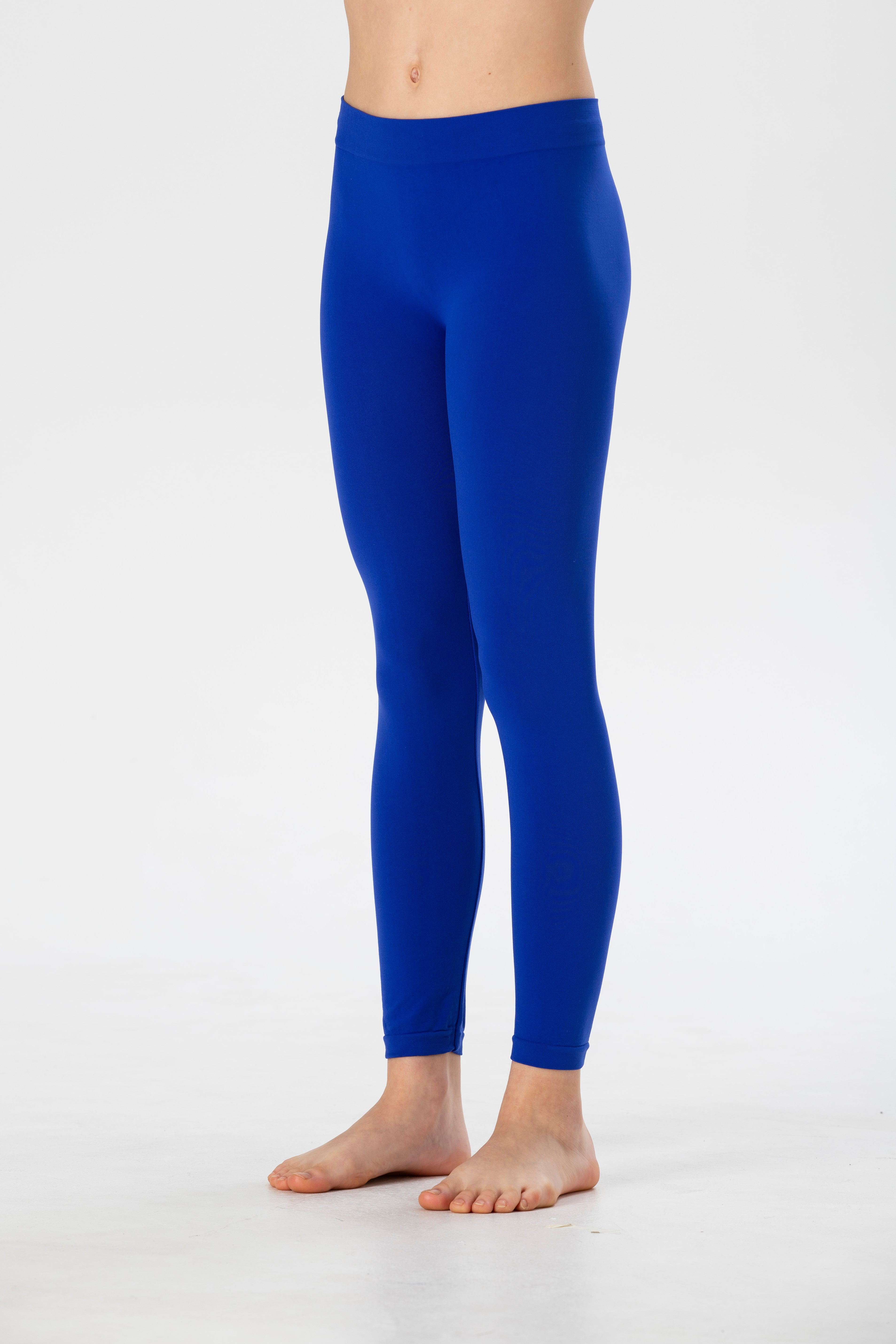 Girl's Long Leggings in Soft Seamless Microfiber, Fluorescent Colors