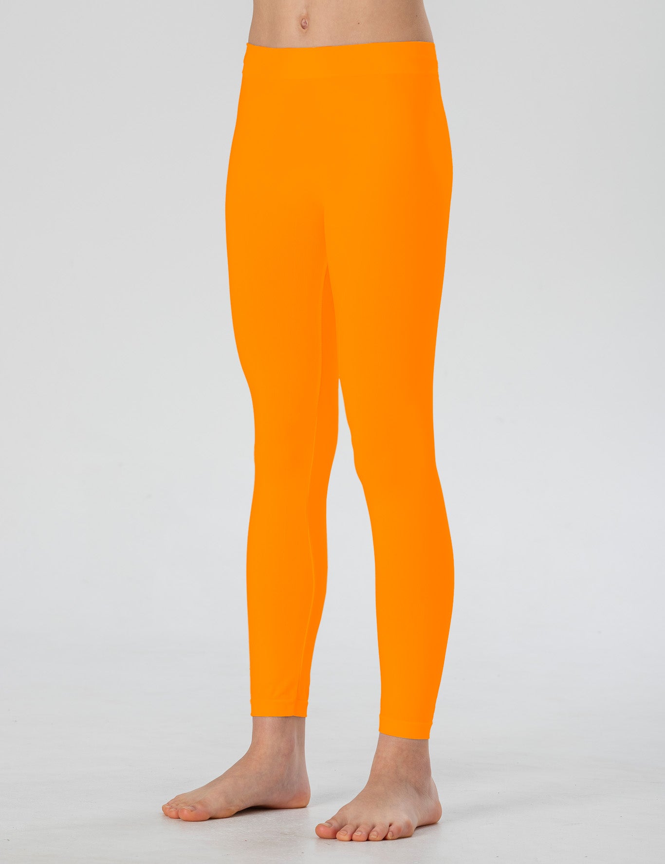 Leggings Lunghi da Bambina in Morbida Microfibra Senza Cuciture, Colori Fluo