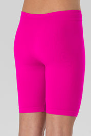 Girls' Soft Microfiber Seamless Shorts, Fluorescent Colors