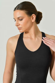 Balance Vest with V-neck and racerback for yoga and pilates