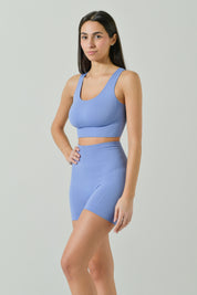 Ilena High-Waist Seamless Microfiber Sports Shorts