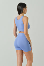 Ilena High-Waist Seamless Microfiber Sports Shorts