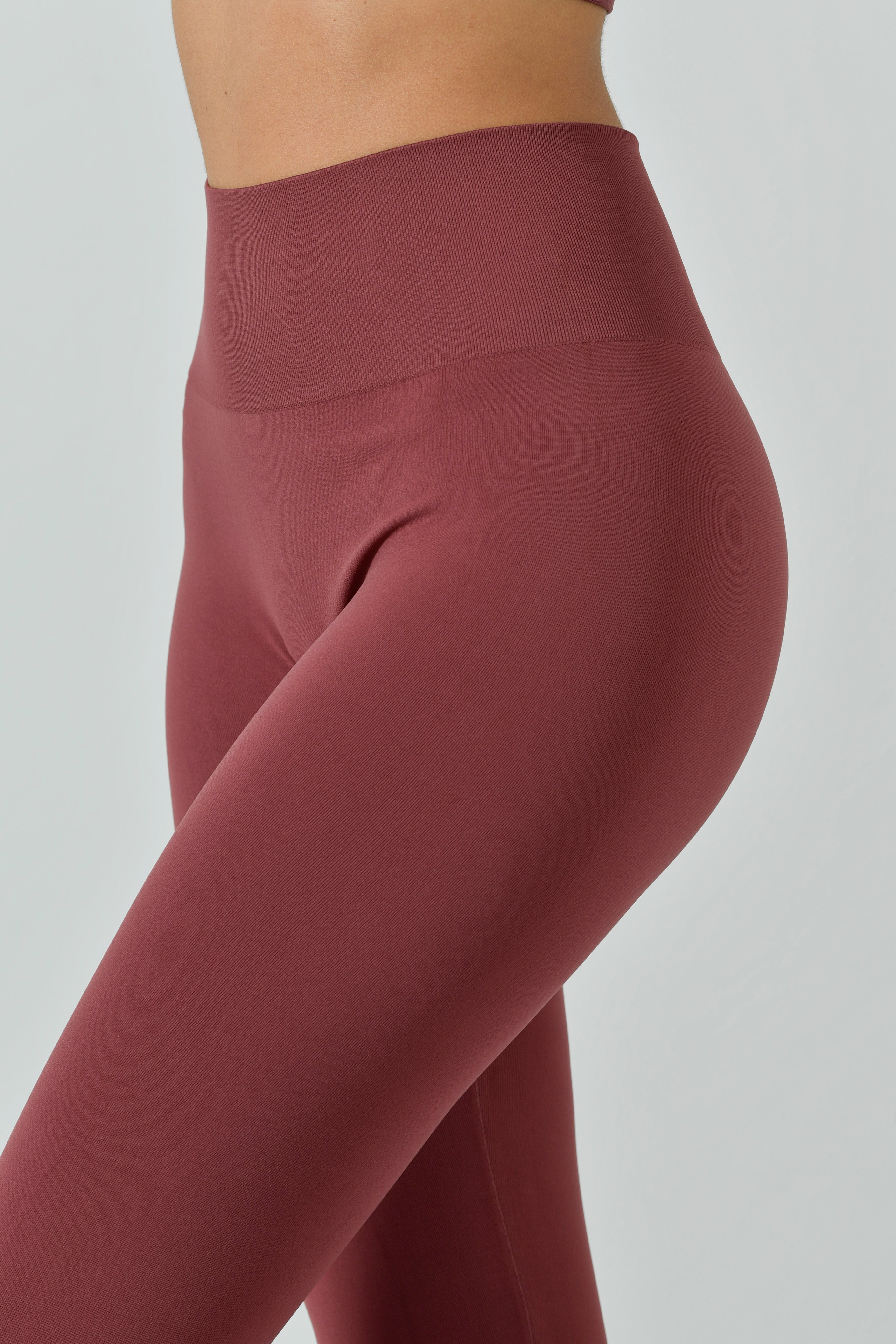 Leggings Sportivo Pancia Piatta Plus Vita Alta in Microfibra Seamless