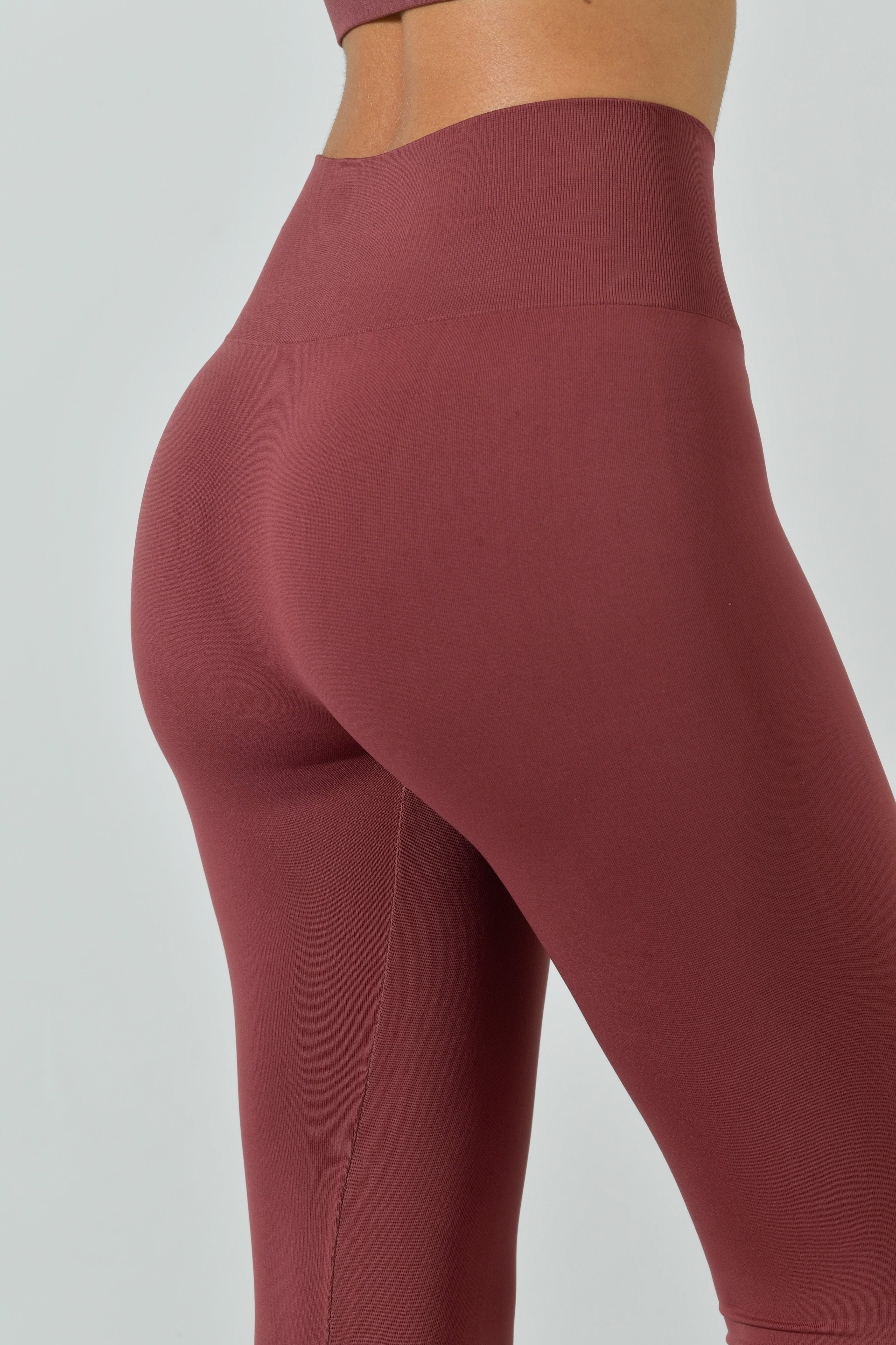 Leggings Sportivo Pancia Piatta Plus Vita Alta in Microfibra Seamless