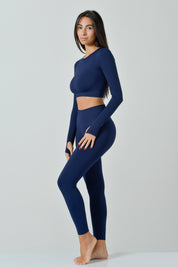 Maglietta Crop Manica Lunga e Schiena Scoperta, Linea Sculpt