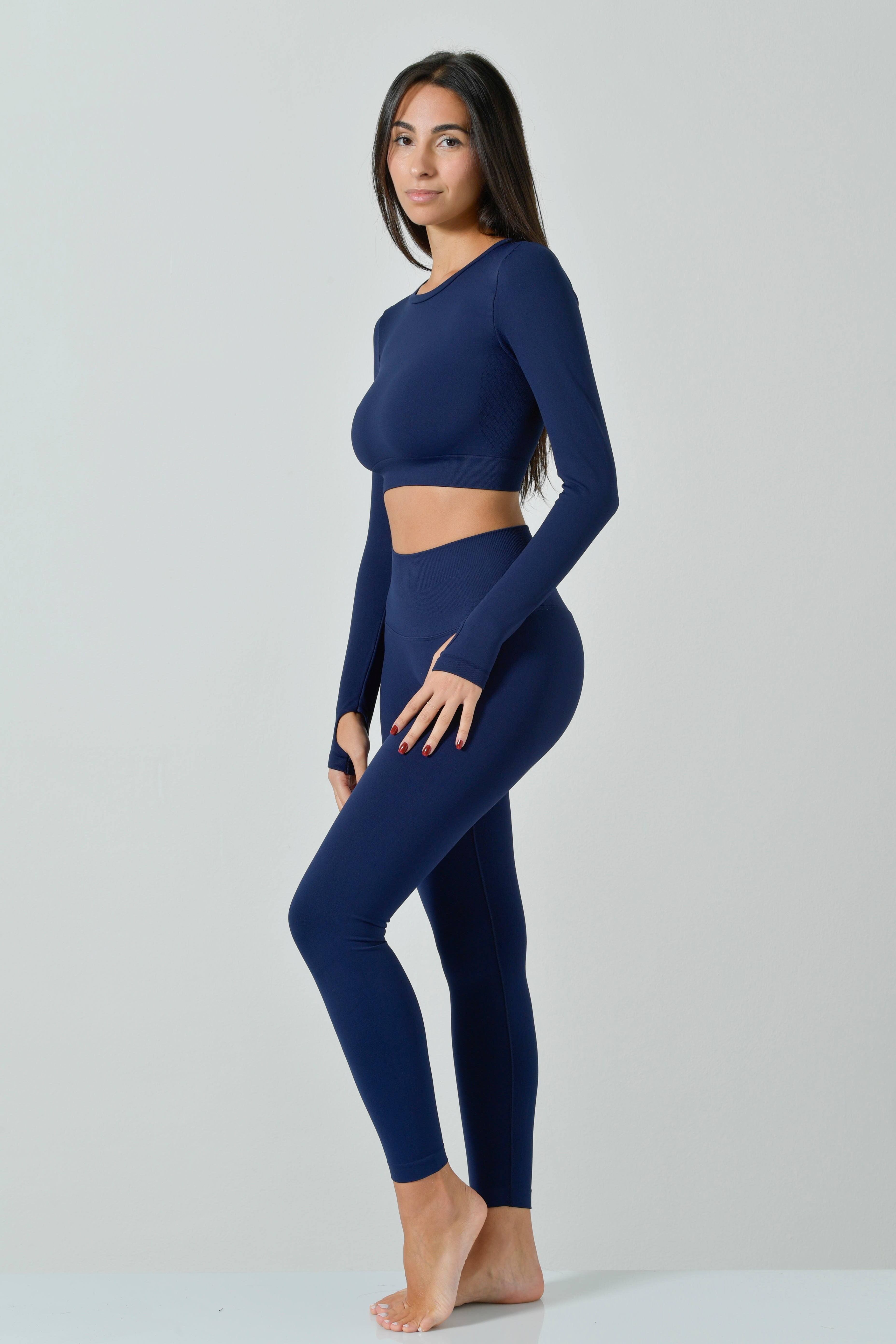 Maglietta Crop Manica Lunga e Schiena Scoperta, Linea Sculpt