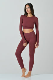 Maglietta Crop Manica Lunga e Schiena Scoperta, Linea Sculpt