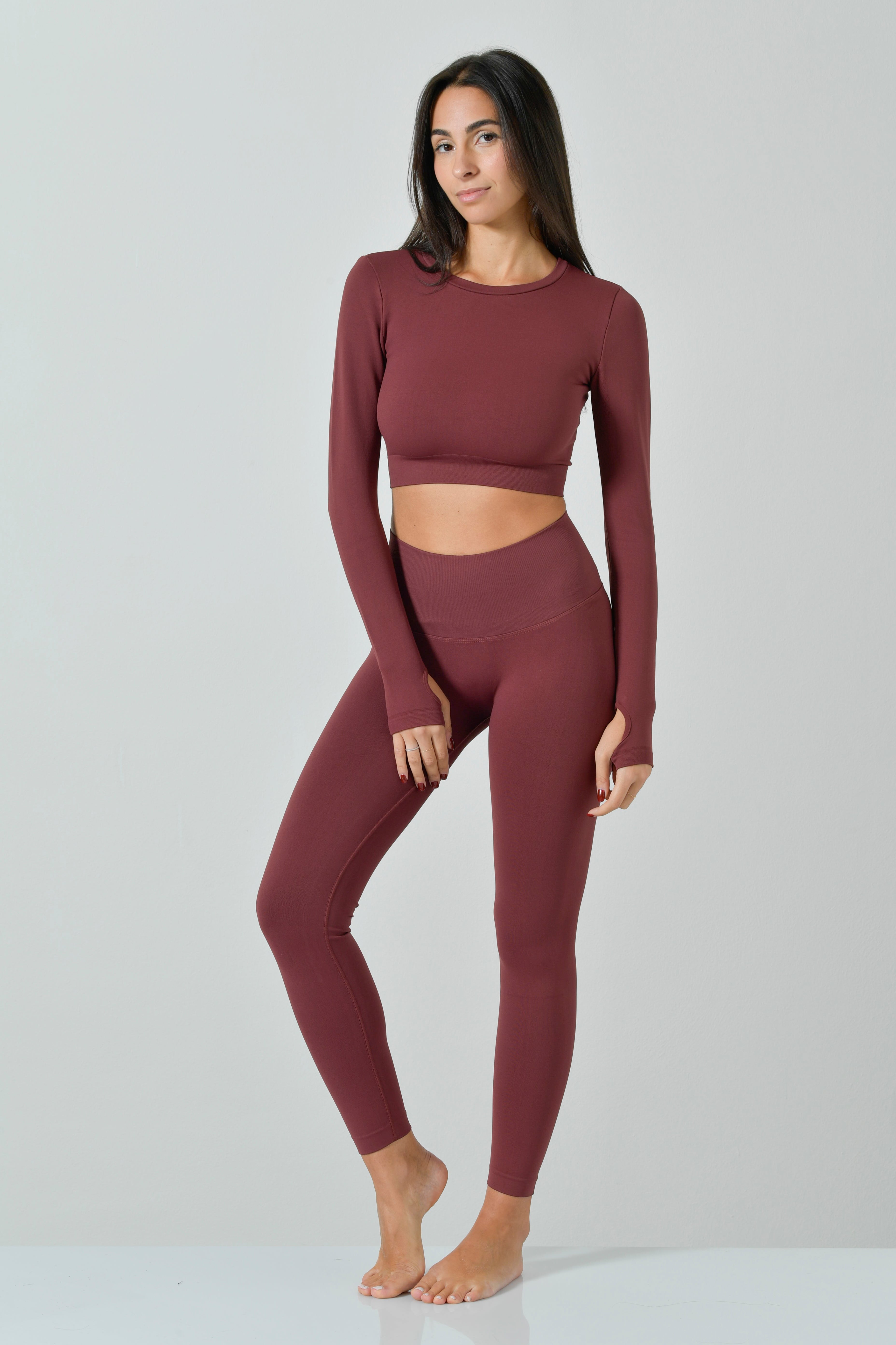 Maglietta Crop Manica Lunga e Schiena Scoperta, Linea Sculpt