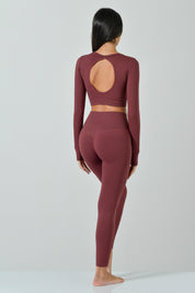Maglietta Crop Manica Lunga e Schiena Scoperta, Linea Sculpt