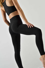 Leggings Sportivo Pancia Piatta Plus Vita Alta in Microfibra Seamless