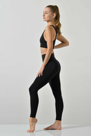 Leggings Sportivo Pancia Piatta Plus Vita Alta in Microfibra Seamless