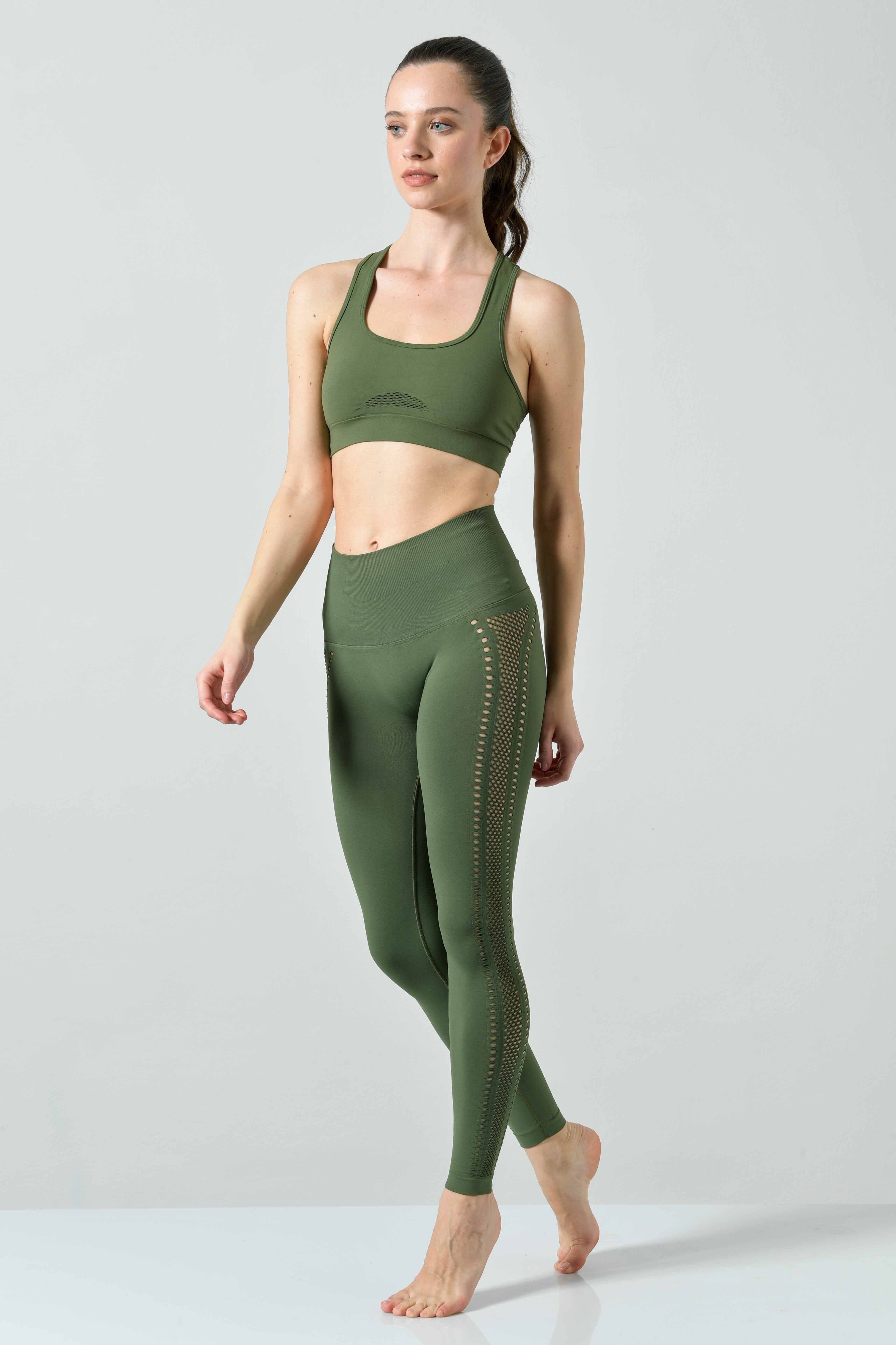 Leggings Sportivi Push Up Vita Alta con Dettagli Traforati, Linea Sculpt