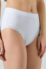 Slip Vita Alta Donna in Microfibra Elasticizzata con Pizzo Letizia