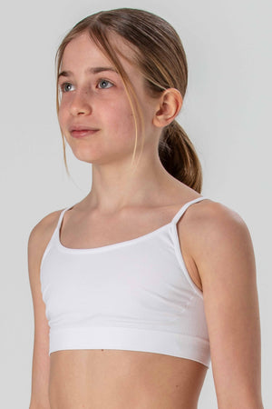 Girls' Seamless Microfiber Cami Top with Thin Straps, Fluorescent Colors