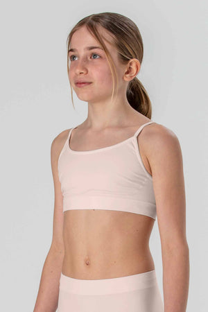 Girls' Seamless Microfiber Cami Top with Thin Straps, Fluorescent Colors