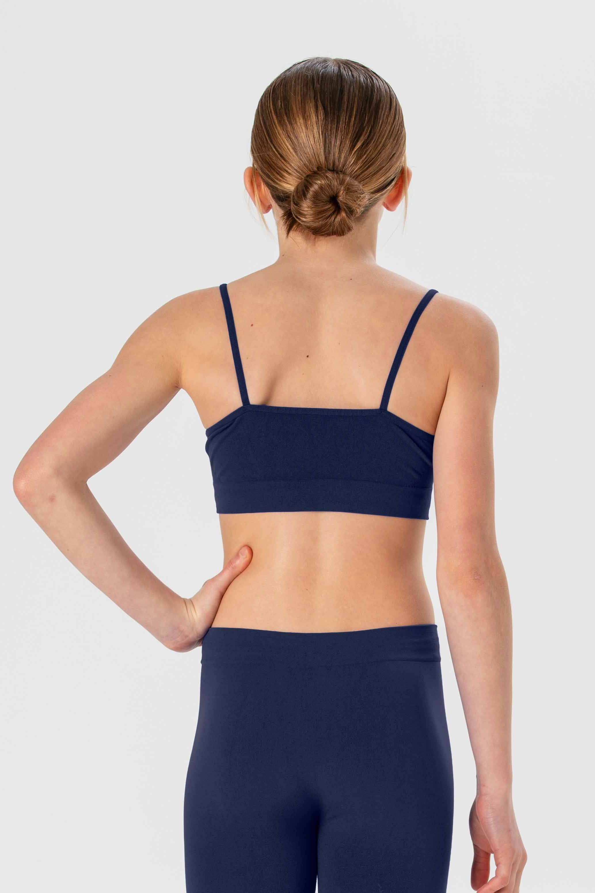 Top con Spallini Sottili da Bambina in Morbida Microfibra Senza Cuciture, Colori Fluo