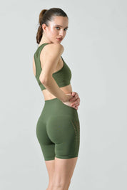 Short Sculpt Traforato Seamless Vita Alta, effetto Push Up sui glutei