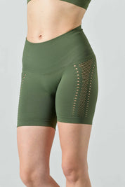 Short Sculpt Traforato Seamless Vita Alta, effetto Push Up sui glutei