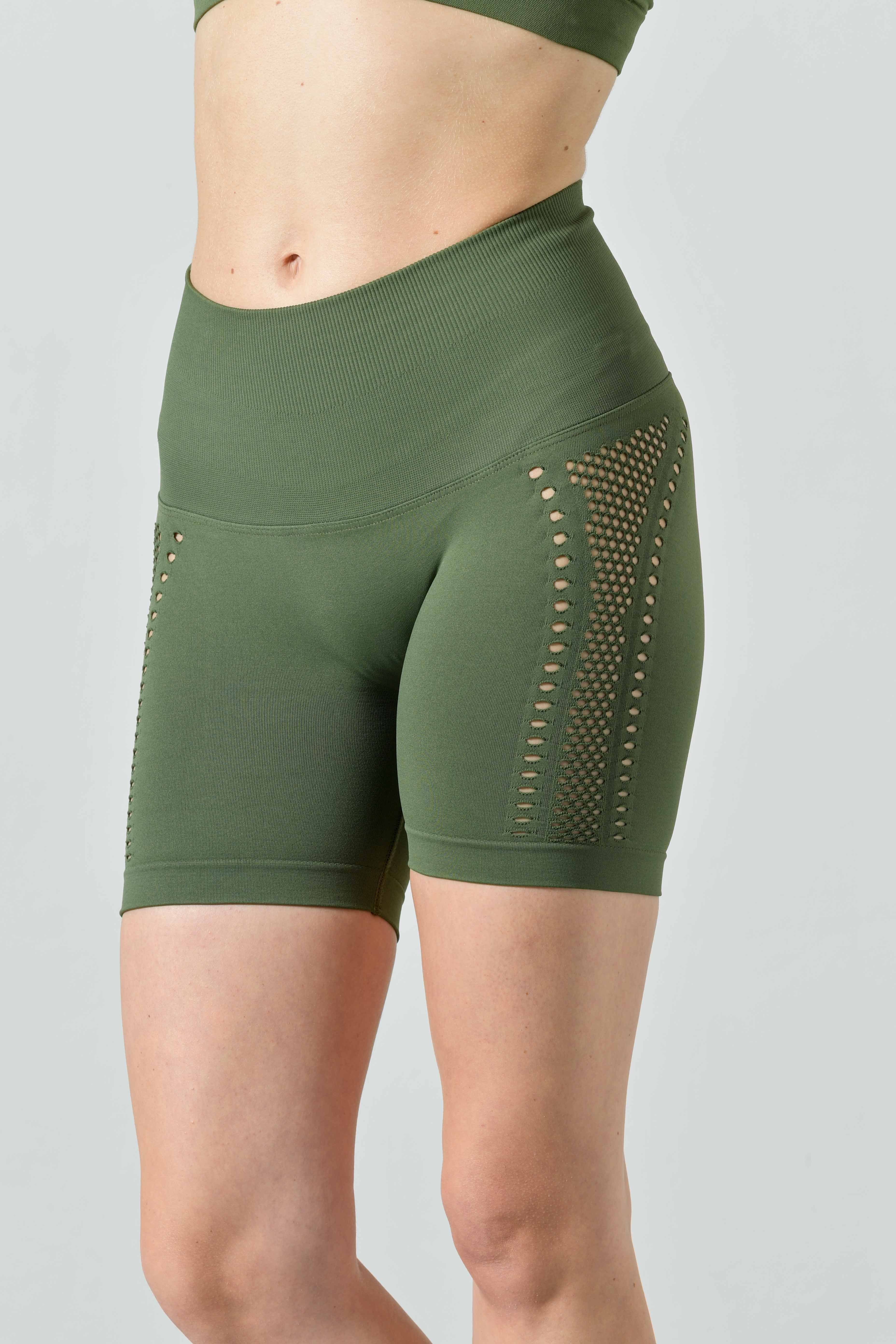 Short Sculpt Traforato Seamless Vita Alta, effetto Push Up sui glutei