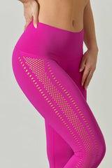 Leggings Sportivi Push Up Vita Alta con Dettagli Traforati, Linea Sculpt