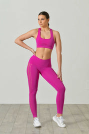 Leggings Sportivi Push Up Vita Alta con Dettagli Traforati, Linea Sculpt