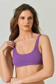 Lurex Wave Bikini Top in Textured Weave, Limited Edition