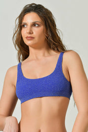 Lurex Wave Bikini Top in Textured Weave, Limited Edition