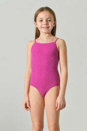Girls' Seamless Lurex Star One-Piece Swimsuit