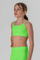 Top con Spallini Sottili da Bambina in Morbida Microfibra Senza Cuciture, Colori Fluo