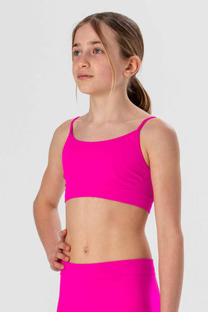 Top con Spallini Sottili da Bambina in Morbida Microfibra Senza Cuciture, Colori Fluo