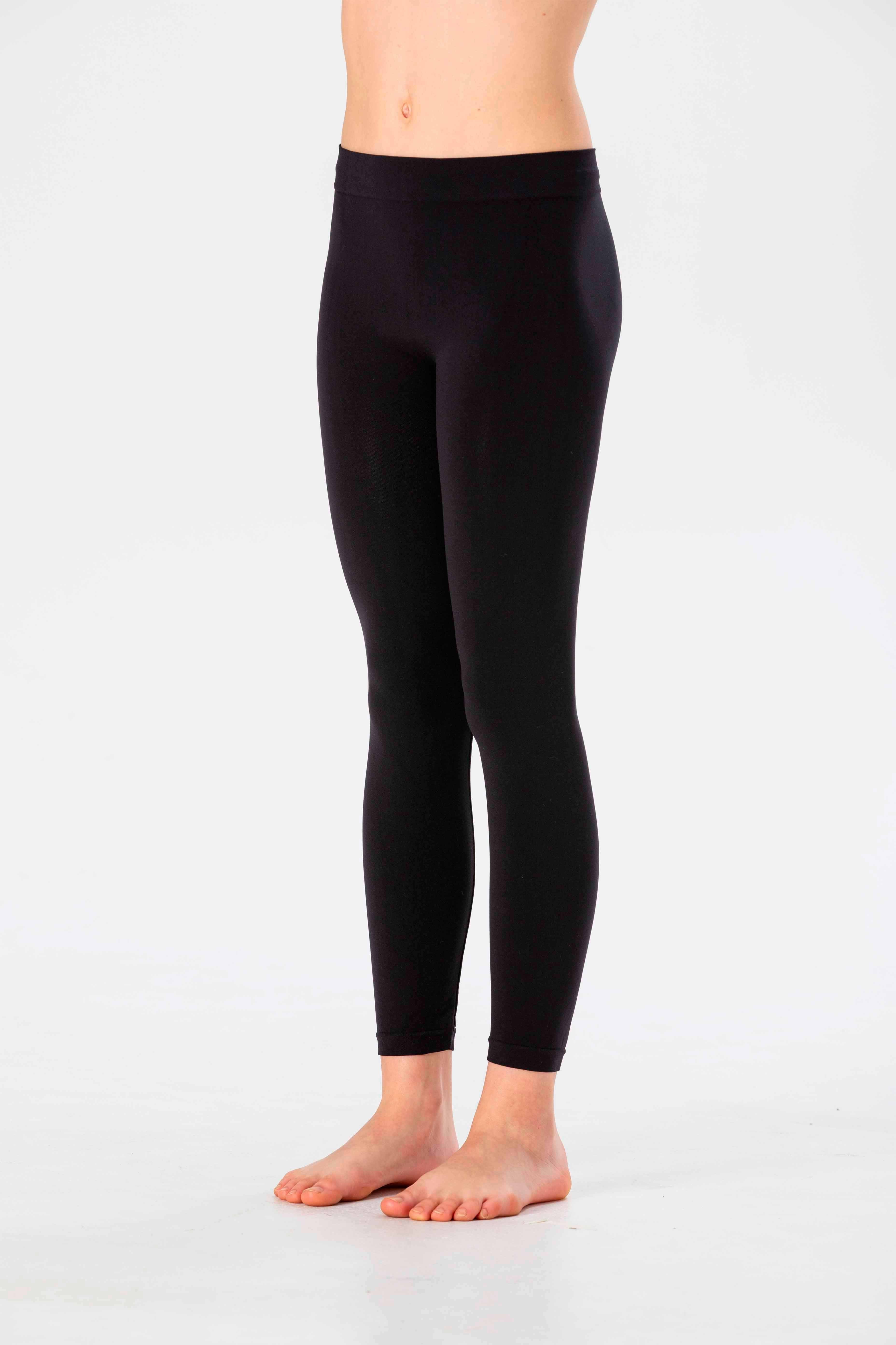 Girl's Long Leggings in Soft Seamless Microfiber, Fluorescent Colors